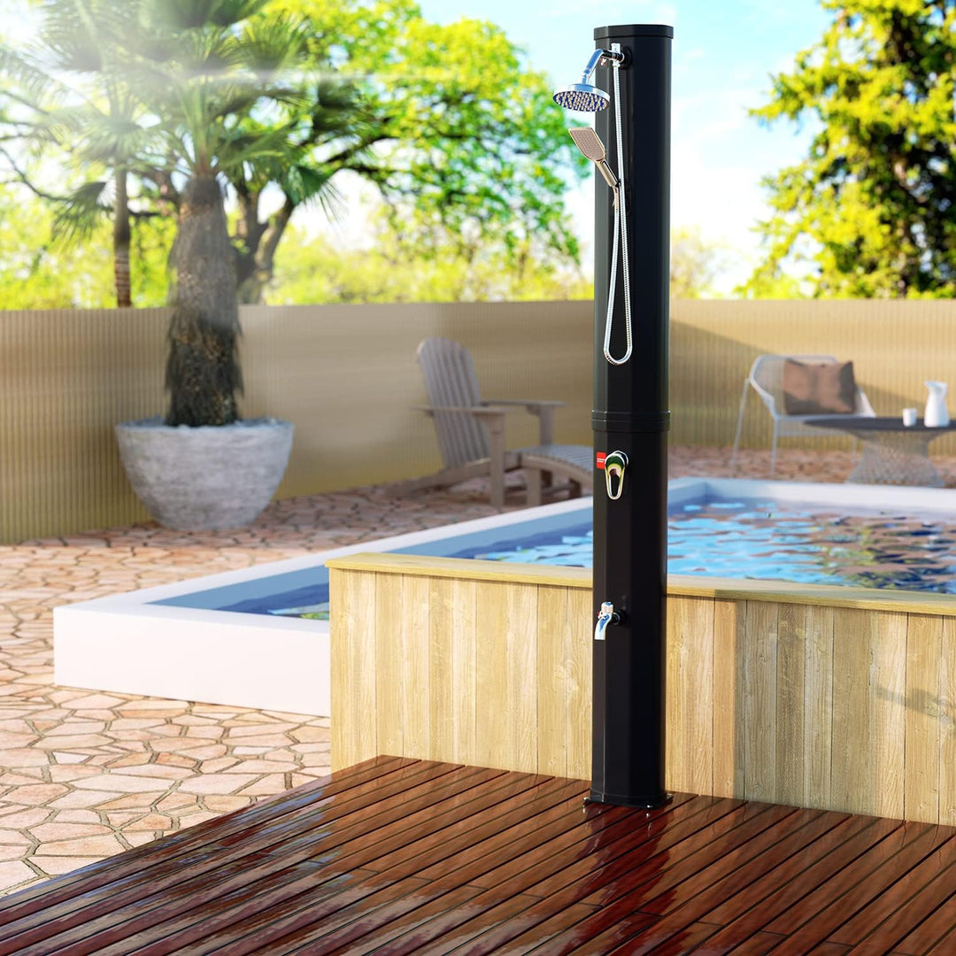 Gimisgu Solardusche 40L Solar Gartendusche warmes Wasser Bis Zu 60°C Ohne Stromanschluss Pooldusche