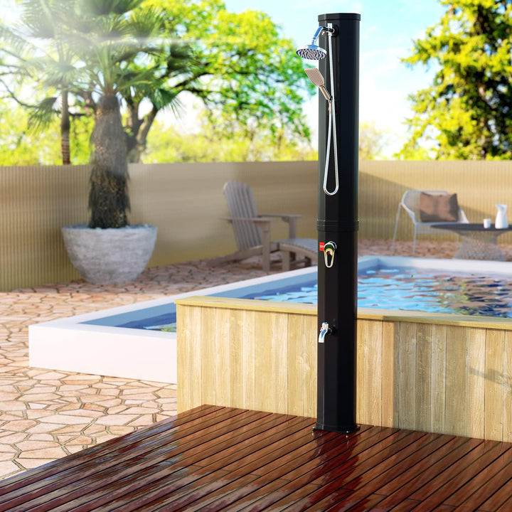 Gimisgu Solardusche 40L Solar Gartendusche warmes Wasser Bis Zu 60°C Ohne Stromanschluss Pooldusche