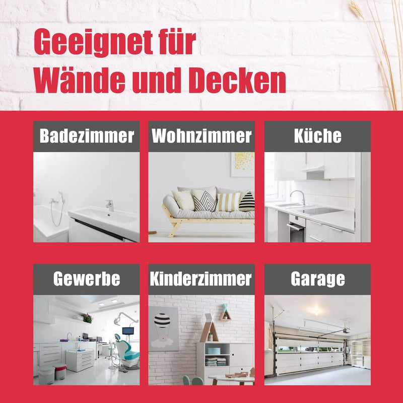 DICHTON Anti Schimmel Farbe 2,5l weiss matt - Feuchtraumfarbe, Antischimmelfarbe, Wandfarbe mit hohe