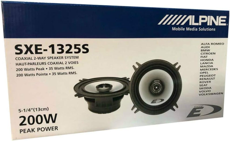 2 2-Wege-koaxiallautsprecher Alpine SXE-1325S 13,00 cm 130 mm 5" mit 35 watt rms und 200 watt max im