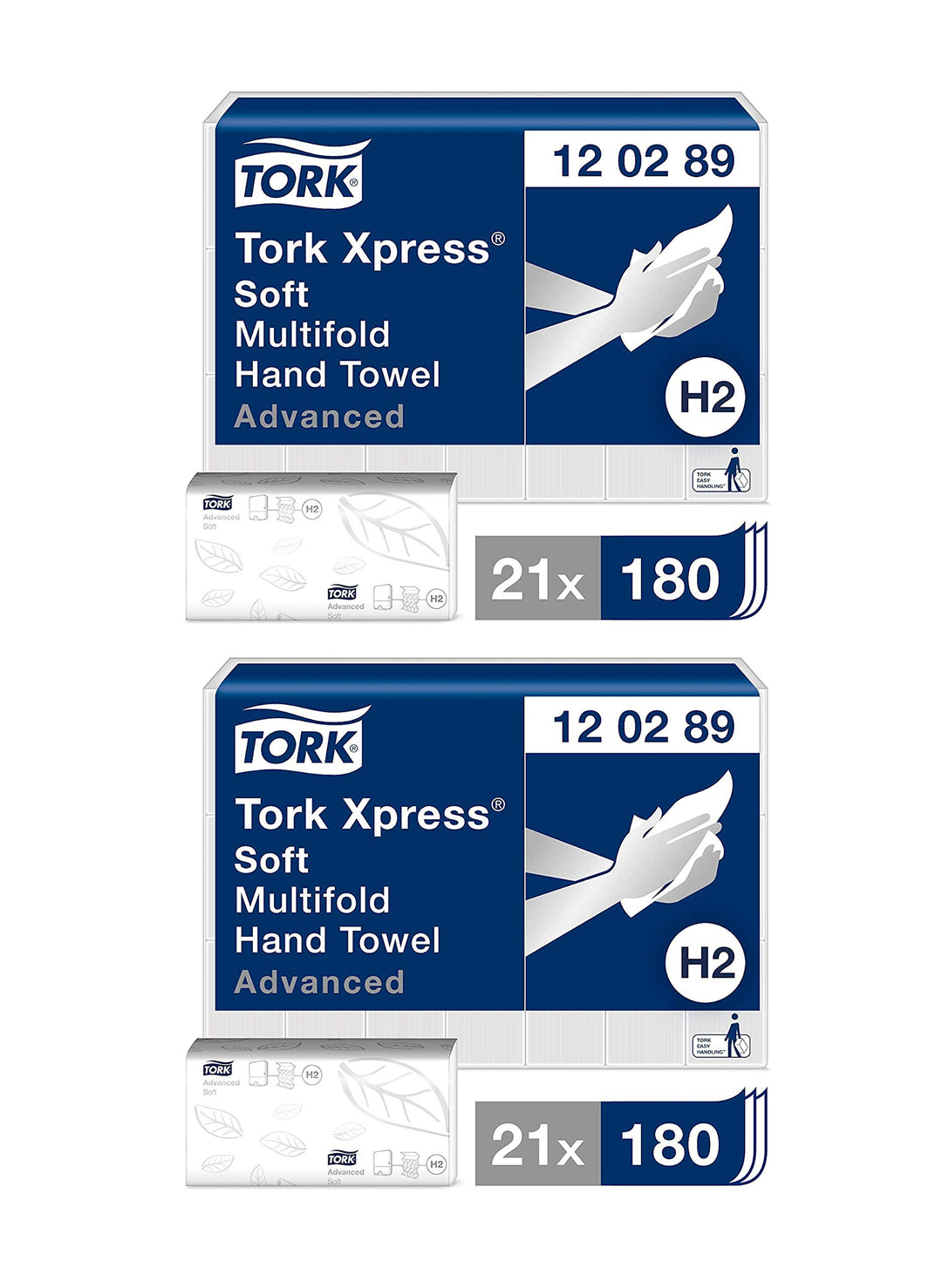 Tork Xpress weiche Multifold Papierhandtücher 120289 - H2 Advanced Falthandtücher für Handtuchspende