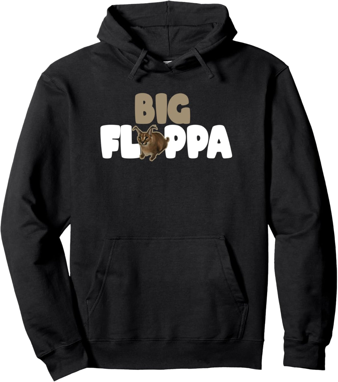 Big Floppa Meme Cat Pullover Hoodie