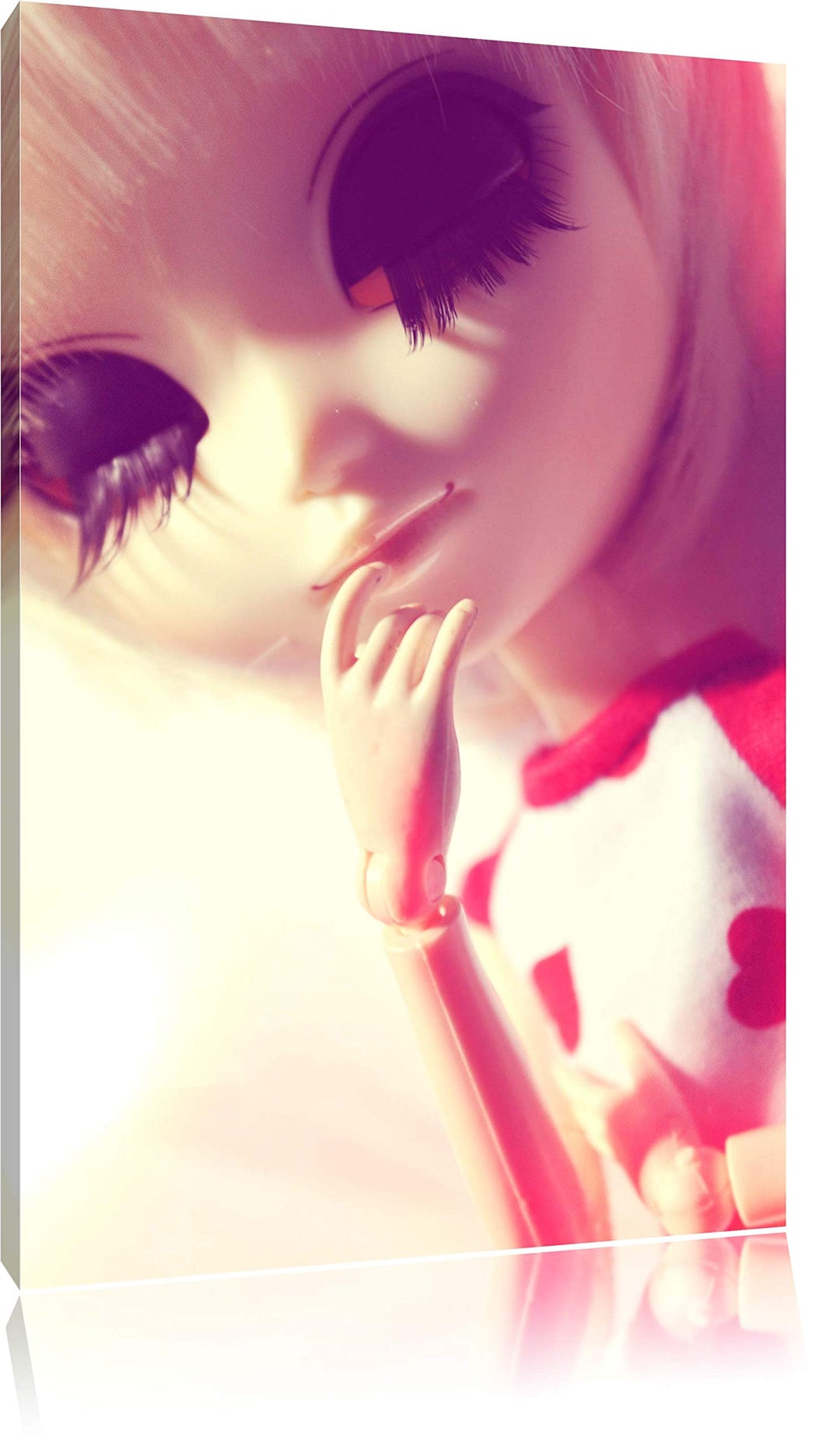 hübsches Pullip-Püppchen mit sehr langen Wimpern Leinwand, XXL riesige Bilder fertig gerahmt mit Kei