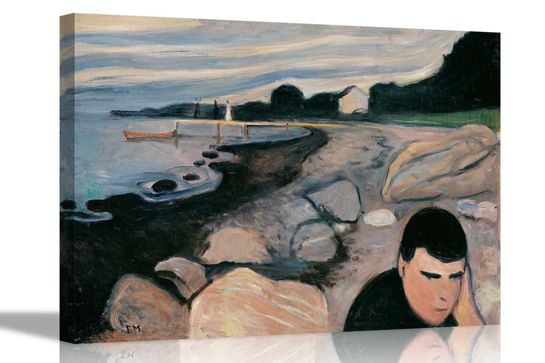1892 Melancholy von Edvard Munch Leinwand-Kunstdrucke, gerahmtes Poster, Bilder, Heimbüro, Dekoratio