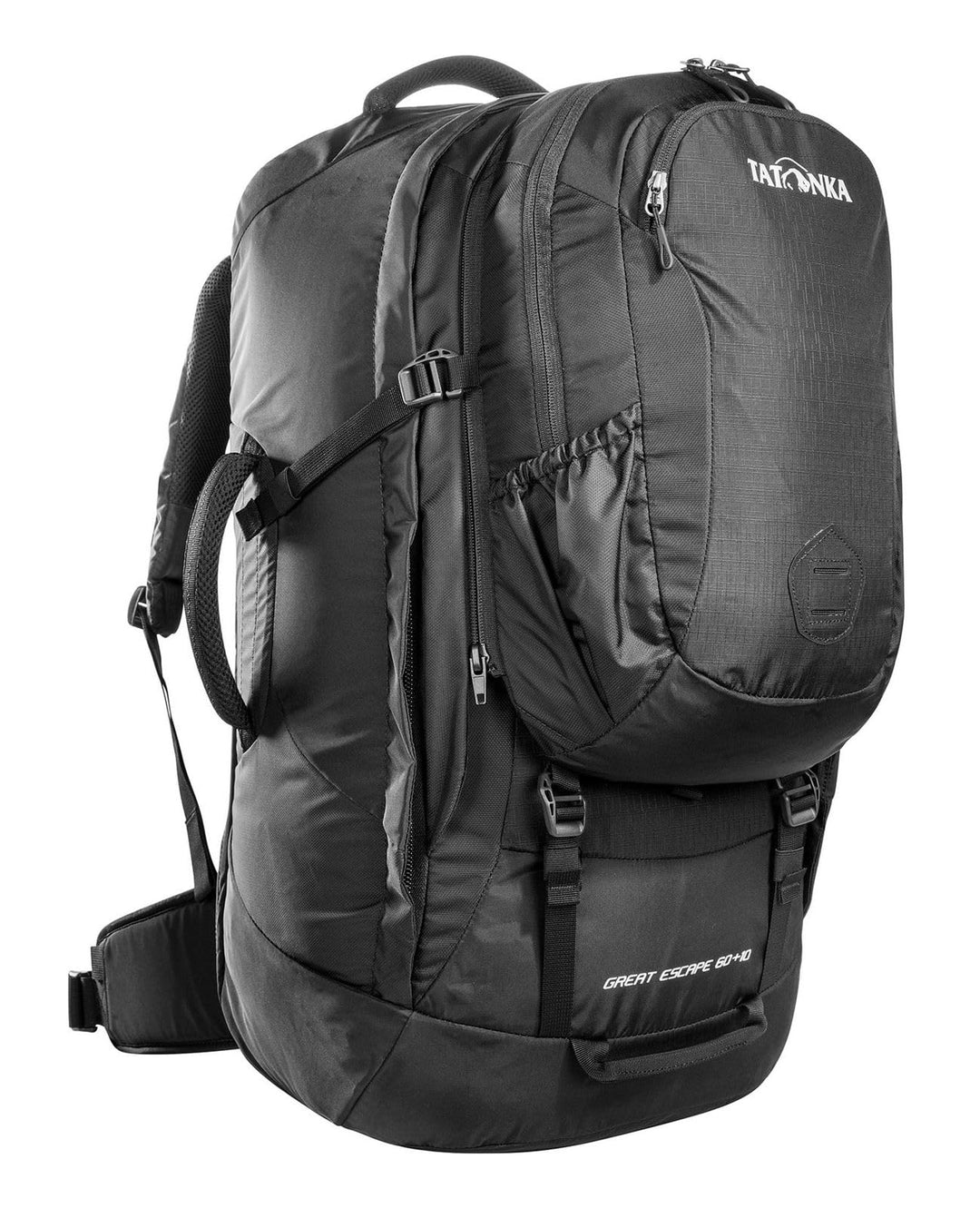 Tatonka Great Escape 60+10 - Reiserucksack mit grosser Kofferöffnung, abnehmbarem Daypack (10l) und