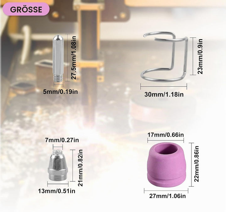 26 Stück WSD-60P P60 Plasmaschneider Zubehör Plasmaschneider Ersatzteile Parkside, SWAWIS Plasma Ers