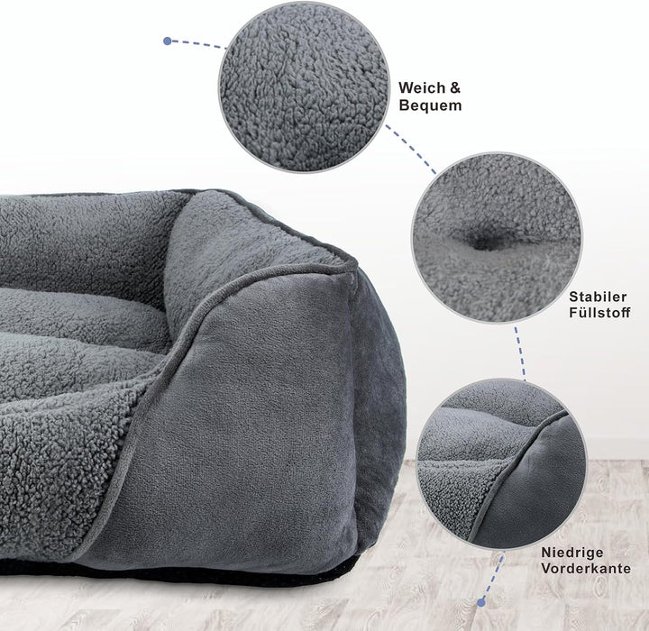 FURTIME Hundebett Mittelgrosse Hunde, Hundebett Waschbar Flauschig Hundekorb, Rutschfestes Hundekörb
