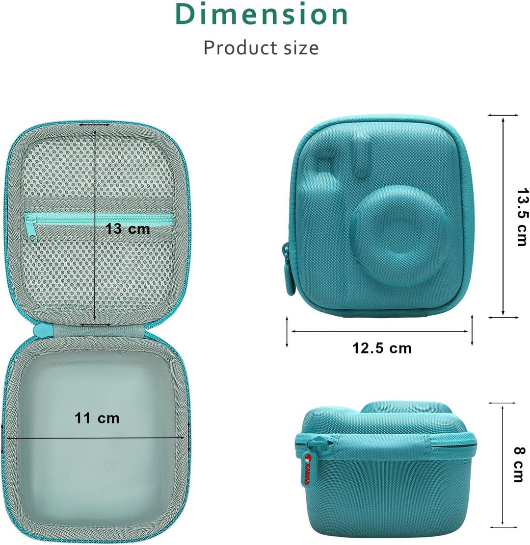 XANAD Mini 12 Tasche für Mini 12 sofortbildkamera mit verstellbarem Rückengurt und Mesh Tasche (grün