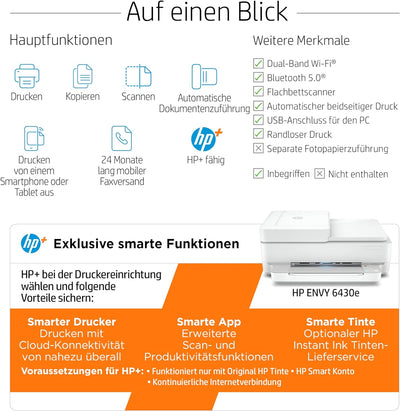 HP ENVY 6430e, Multifunktionsdrucker, 3 Monate gratis drucken mit HP Instant Ink inklusive, Drucken,