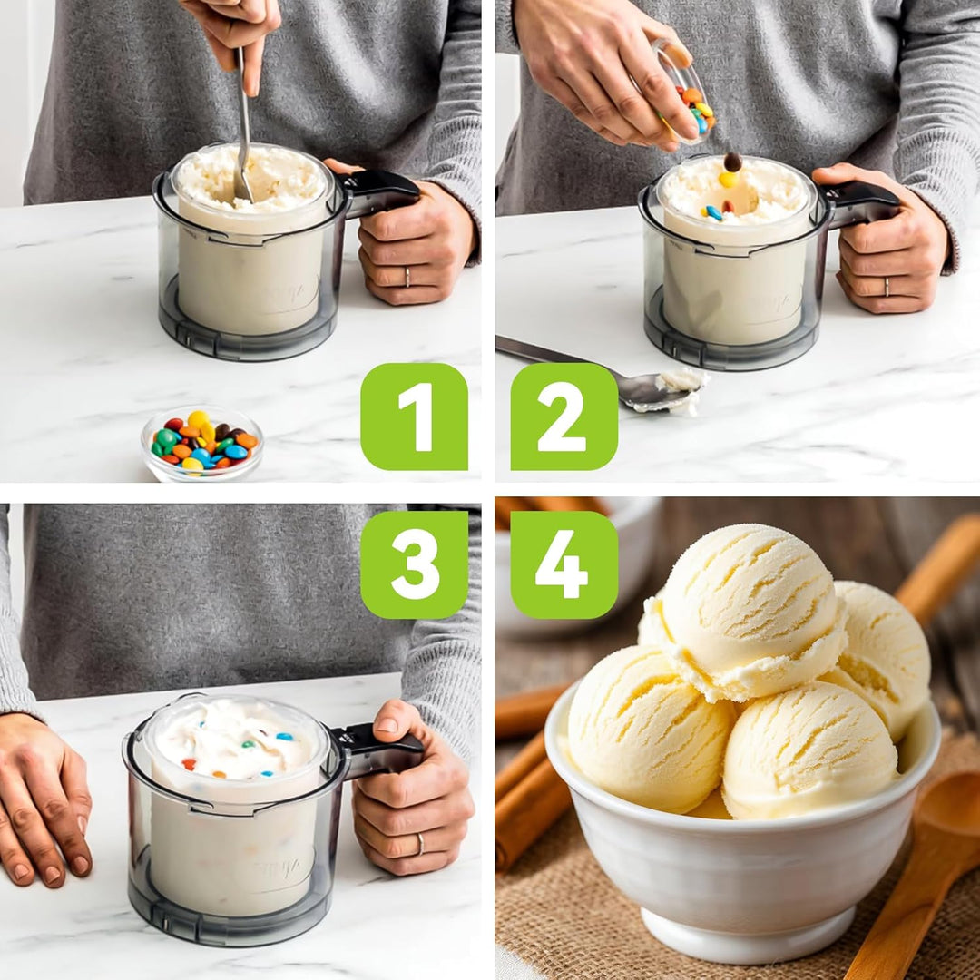 4 Stück Creami Behälter für die Ninja Creami Eismaschine,Eisbehälter für Speiseeis,Eisbehälter Mit D
