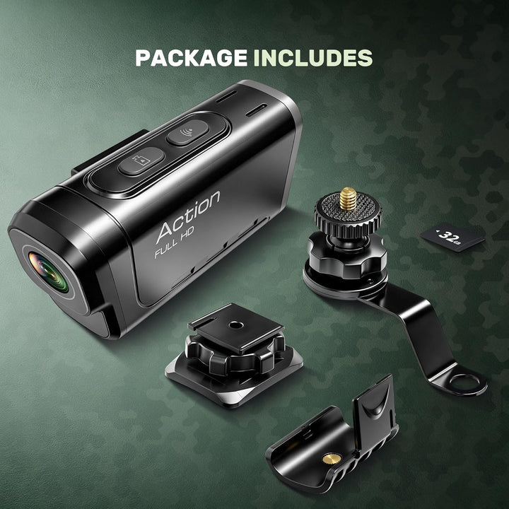 Action Cam 4K+1080P,Dashcam Motorrad,120° Weitwinkel Helmkamera Motorrad,Dashcam Auto vorne hinten m