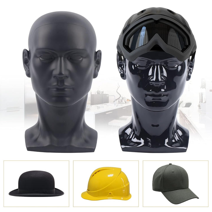 Männlicher Modellkopf Schaufensterpuppenkopf Mannequin Kopf mit Ohren aus PVC für Kopfhörer Hüte Per