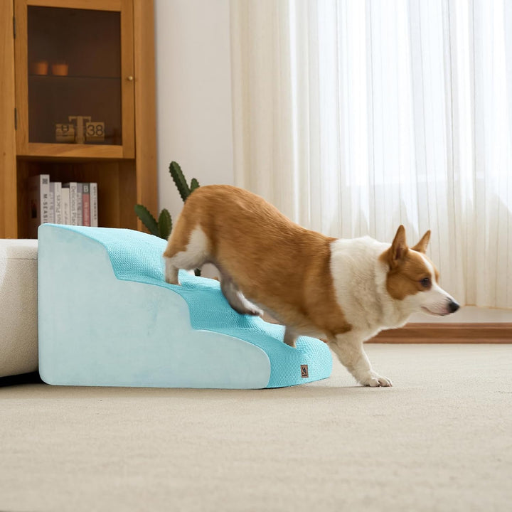 Hundetreppe für kleine Hunde, 3 Stufen 40cm Hoch Haustiertreppe, Waschbar rutschfest, Katzentreppe f