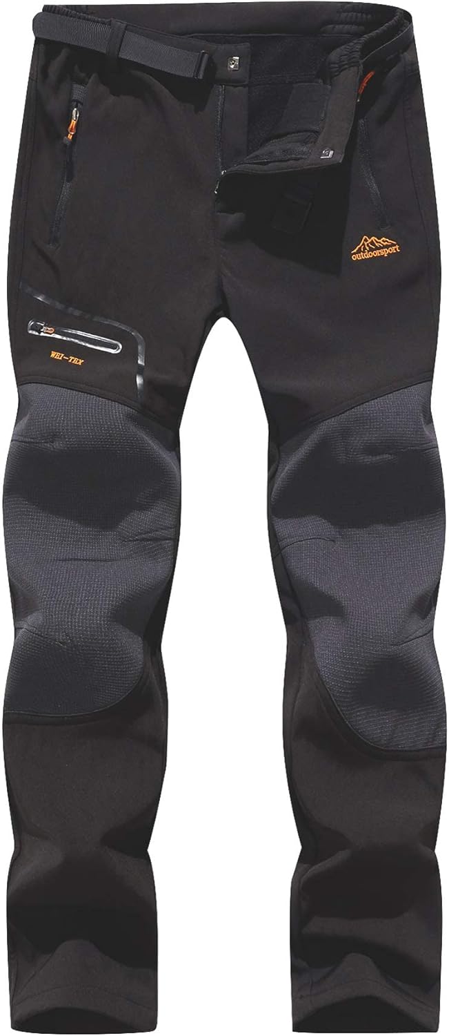 BenBoy Herren Wanderhose Wasserdicht Softshellhose Outdoorhose Winddicht Warm Gefüttert Skihose Snow