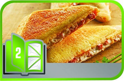 Tefal XA800212 Collection Set Snack Sandwich-Platte, dreieckig, Rezeptbuch mit 4,4 x 15,5 x 24,2 cm