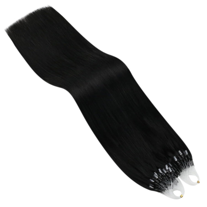 Ugeat Microring Extensions Echthaar Schwarz Haarverlängerung Echthaar Microring Schwarz Extensions E
