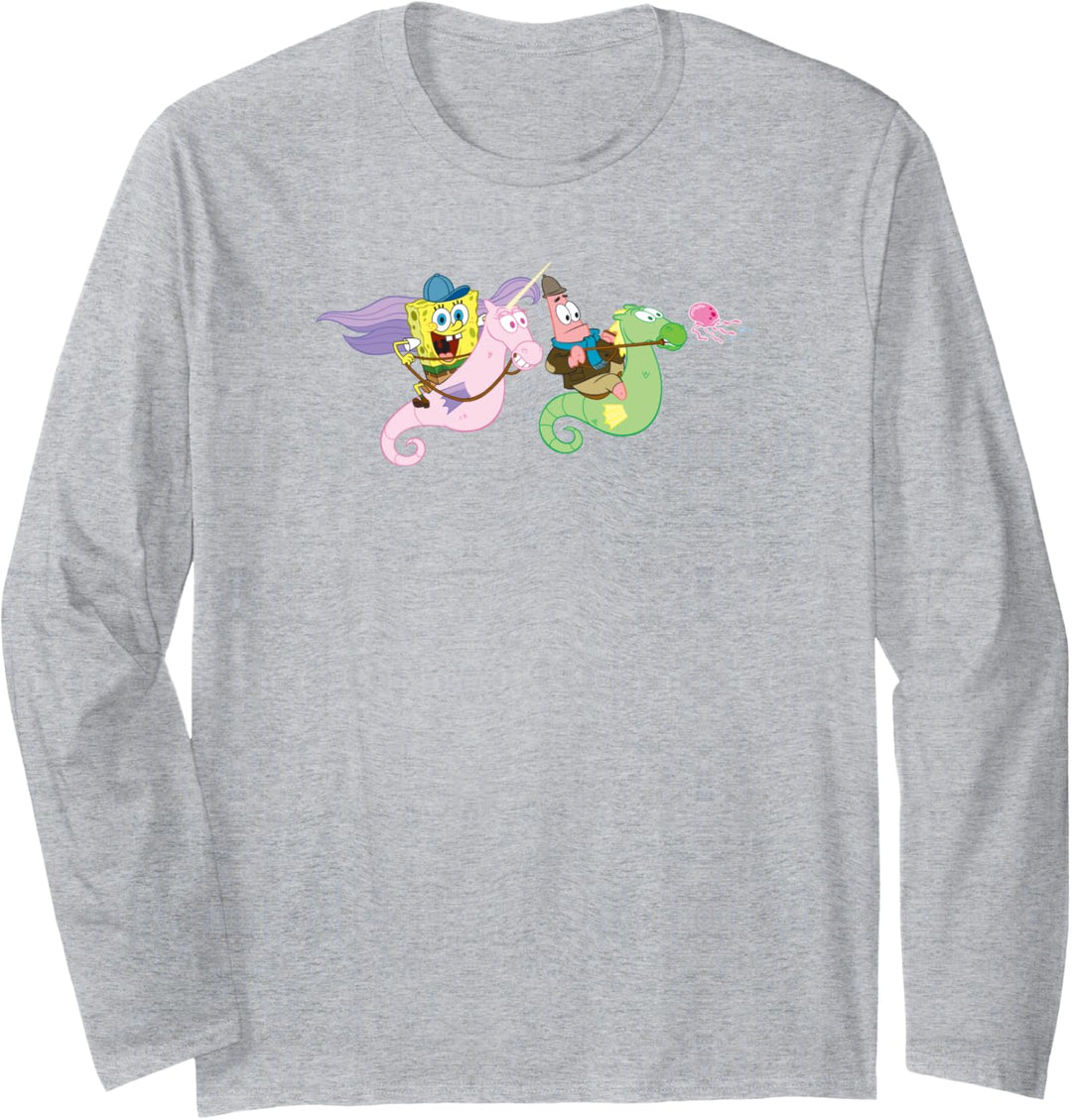 SpongeBob SquarePants And Patrick Seahorse Riders Langarmshirt