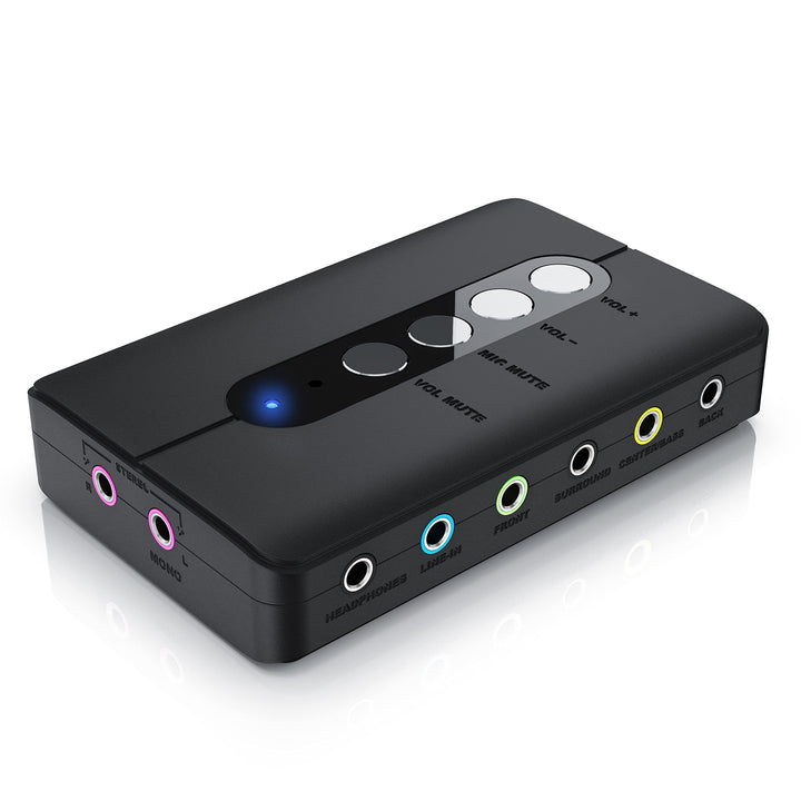 CSL - USB Externe Soundkarte, 7.1 Surround Sound, USB Audio Stereo Adapter, External Sound Card, für