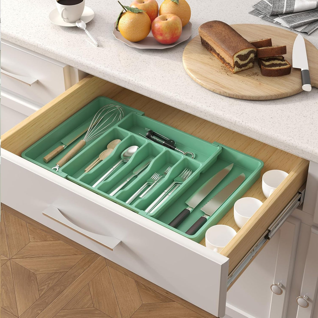 Lifewit Besteckhalter, erweiterbarer Utensilienhalter für Schublade, Verstellbarer Besteckkasten, ko