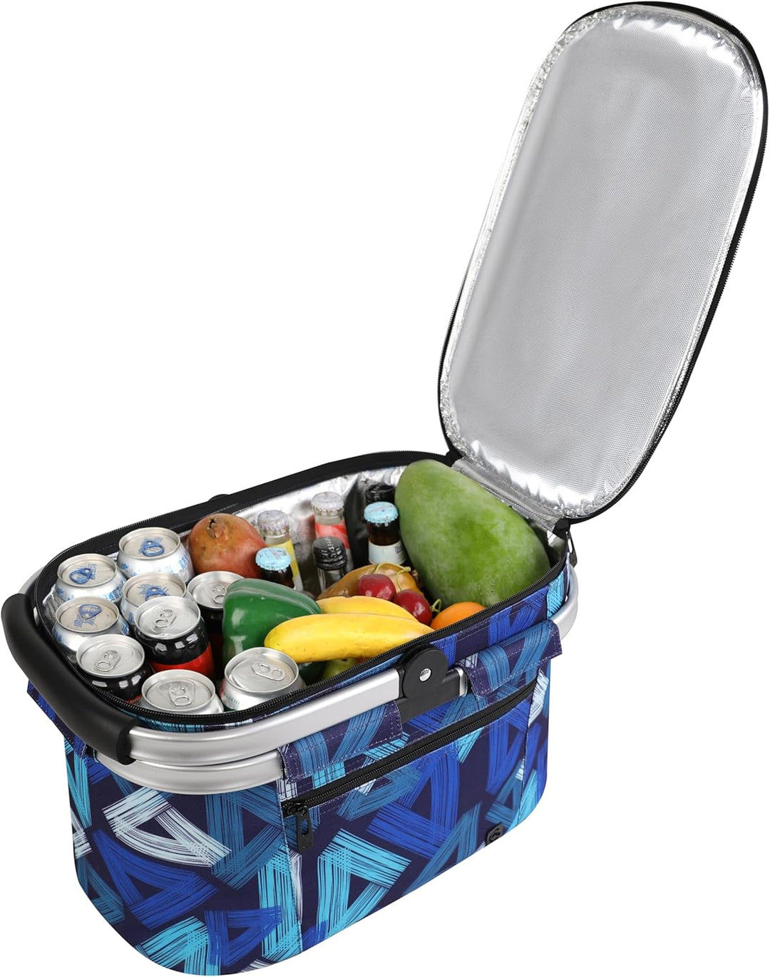 ALLCAMP 22L Einkaufskörbe Gross Isolierkorb Kühlkorb Kühltasche Picknickkorb Thermotasche Kühltasche