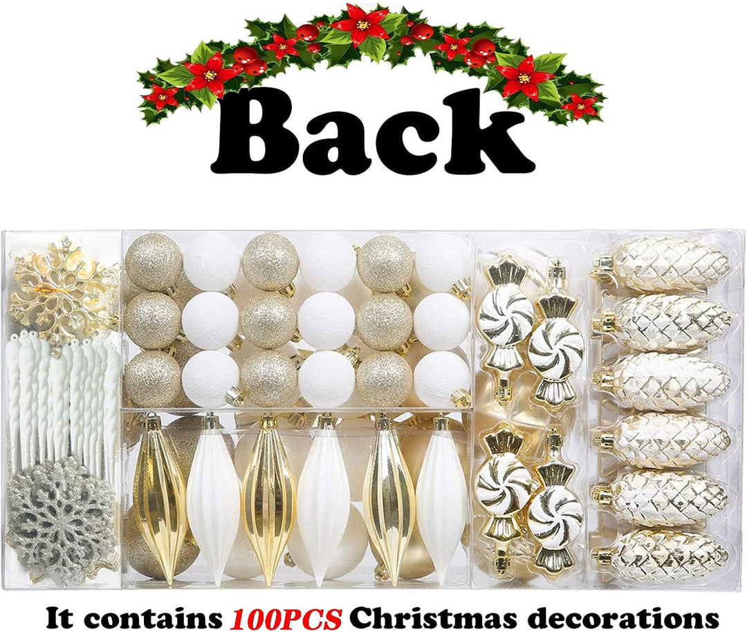 88PCS Weihnachtskugeln Ornamente für Weihnachtsbaum, zarte Weihnachtsdekoration Bastelset Bruchsiche