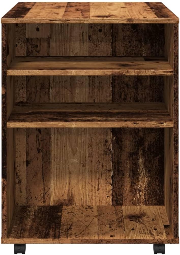 Rollschrank Altholz-Optik 60x53x72 cm, Holzwerkstoff, mobil mit Rollen, vielseitiger Storage Cabinet