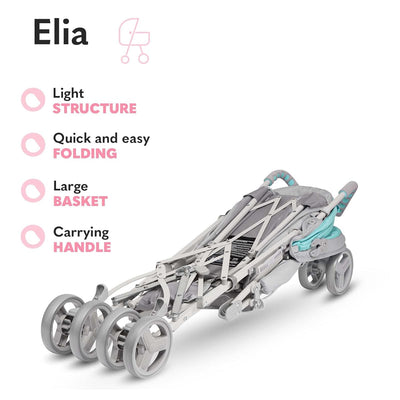 LIONELO Elia Buggy klein zusammenklappbar Kinderwagen bis 15 kg, Rücken und Fussstützenverstellung H