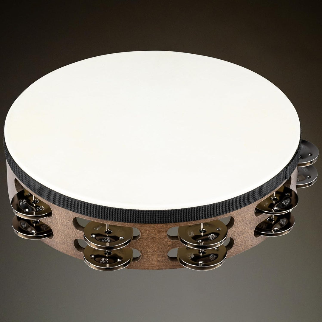 MEINL Percussion Traditional Ziegenfell Holztambourine - 2reihig/ Walnut Brown (TAH2WB)