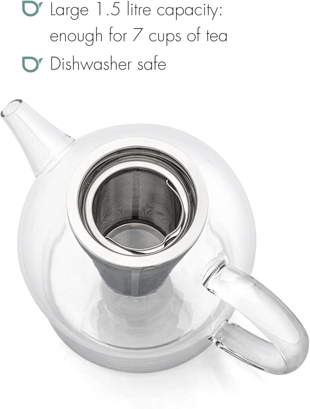 Bredemeijer Teekanne Minuet Glas 1,5L +Edelstahlfilter