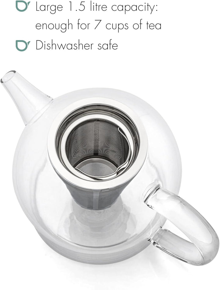 Bredemeijer Teekanne Minuet Glas 1,5L +Edelstahlfilter