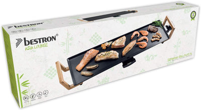 Bestron elektrischer Tischgrill, XL Teppanyaki Grillplatte im Asia Design, Grillspass für 6 Personen