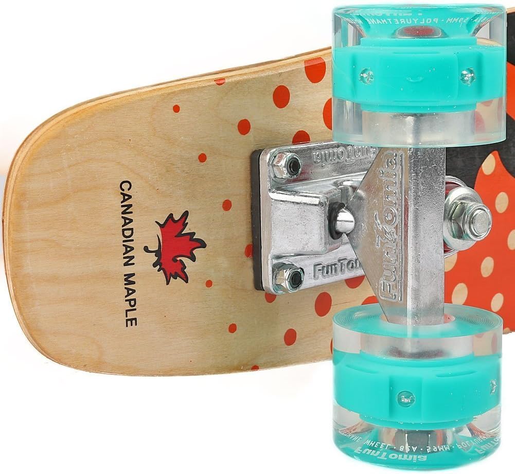 FunTomia Mini-Board Cruiser Skateboard 57cm aus 7-lagigem kanadischem Ahornholz inkl. ABEC-9 Kugella