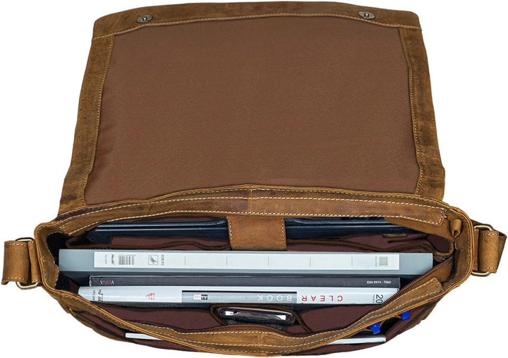 STILORD 'Patrick' Vintage Schultertasche aus echtem Rinds-Leder, mit Laptopfach, Umhängetasche aufst