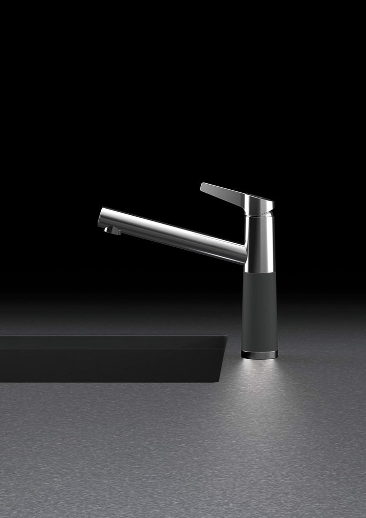 SCHOCK Küchenarmatur SC-510 Silvertsone – Niederdruck Armatur CRISTADUR mit Festauslauf und Standard