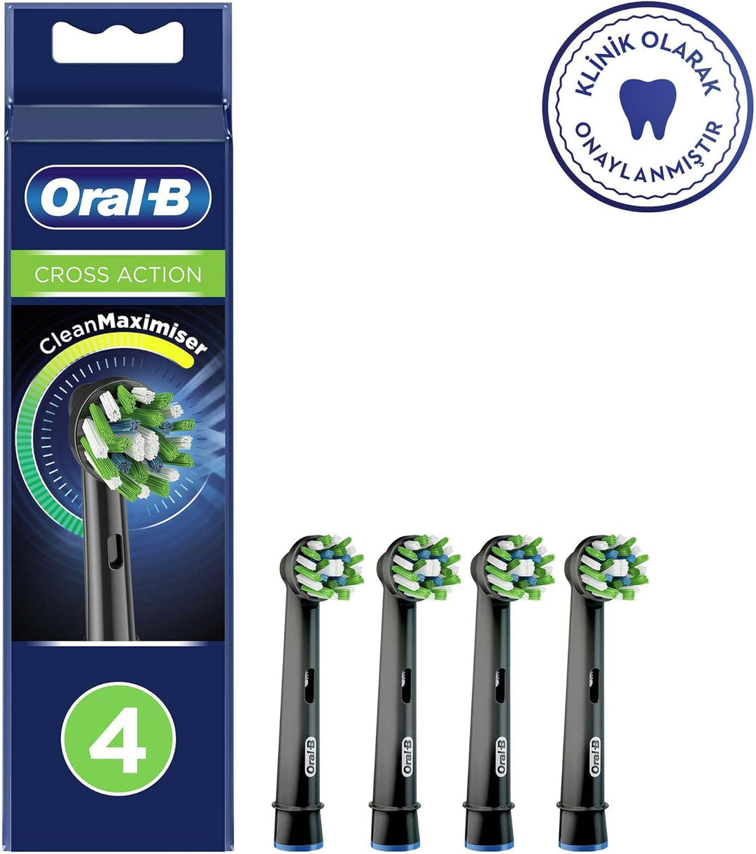 Oral-B Zahnbürste Ersatzkopf Cross Action schwarz 4 Stück