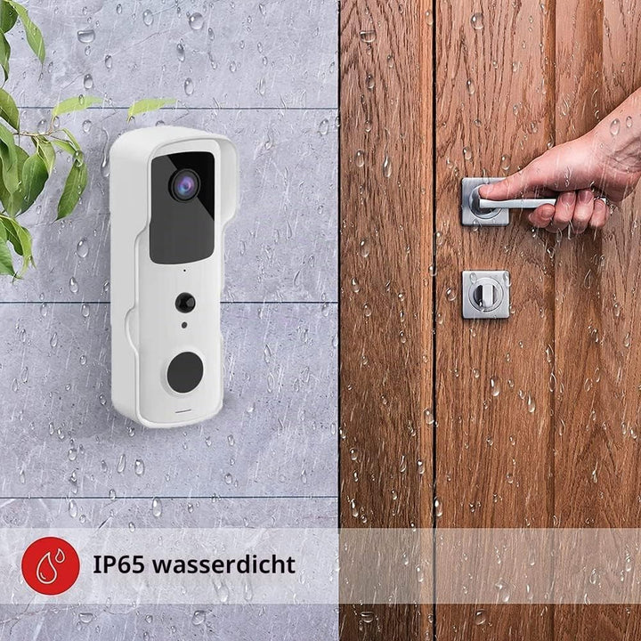 Winnes Kabellose Türklingel mit Kamera, 1080P HD, IP65, wasserdicht, 155 ° Weitwinkel, mit PIR-Nacht