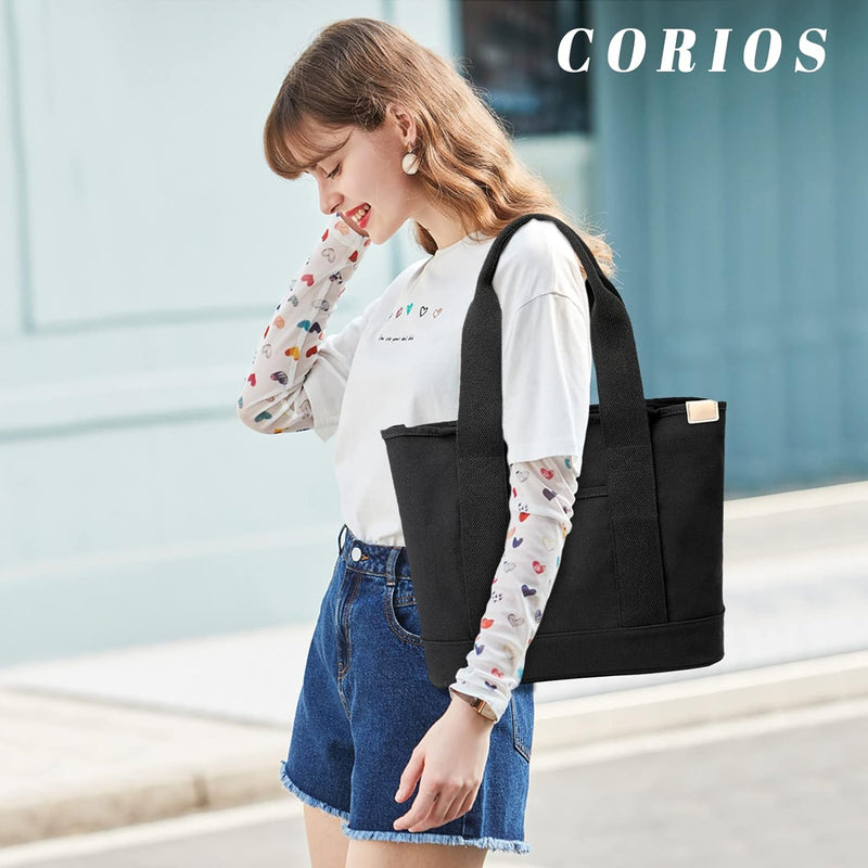 CORIOS Damen Henkeltaschen Canvas Tragetasche Grosse Kapazität Handtasche Multifunktionale Schultert