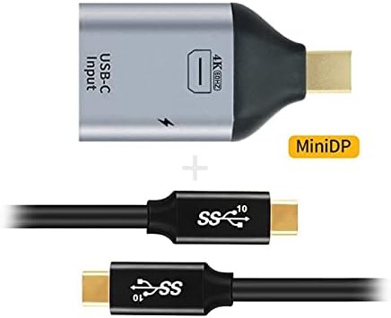 100W 10Gbps Cable & USB-C Type C Female Source to Mini Displayport DP Sink HDTV & PD Power Adapter 4