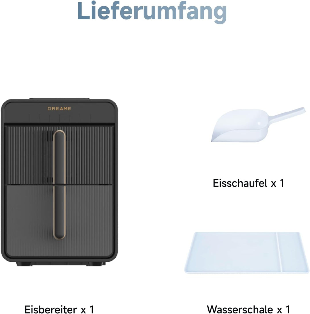 dreame Aura Eiswürfelmaschinen mit 6-Minuten-Schnelleisproduktion, isoliertem Wassertank und Eisbehä