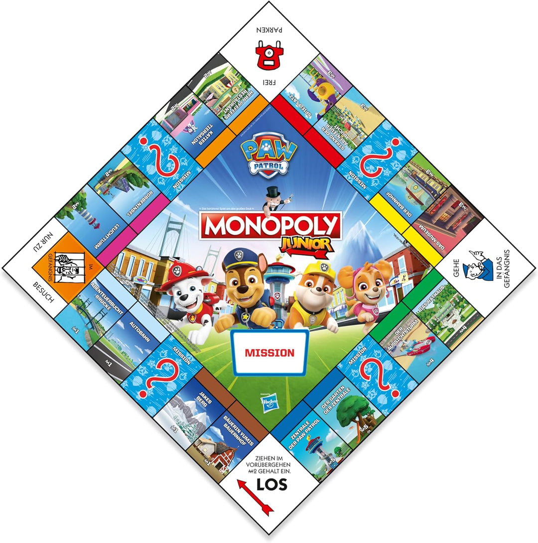 Winning Moves Monopoly Junior Paw Patrol Junior Edition - Familienspiele Strategie Brettspiele Monop
