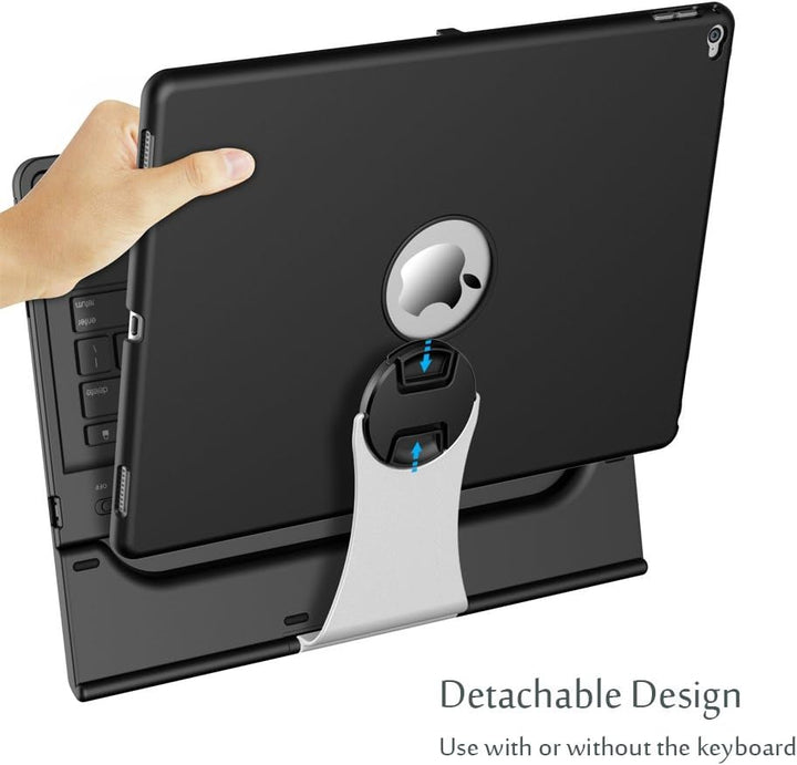 Procase US-English Keyboard Case for iPad Pro 12.9" 2017/2015 (2nd / 1st Gen), 360 Degree Rotation,