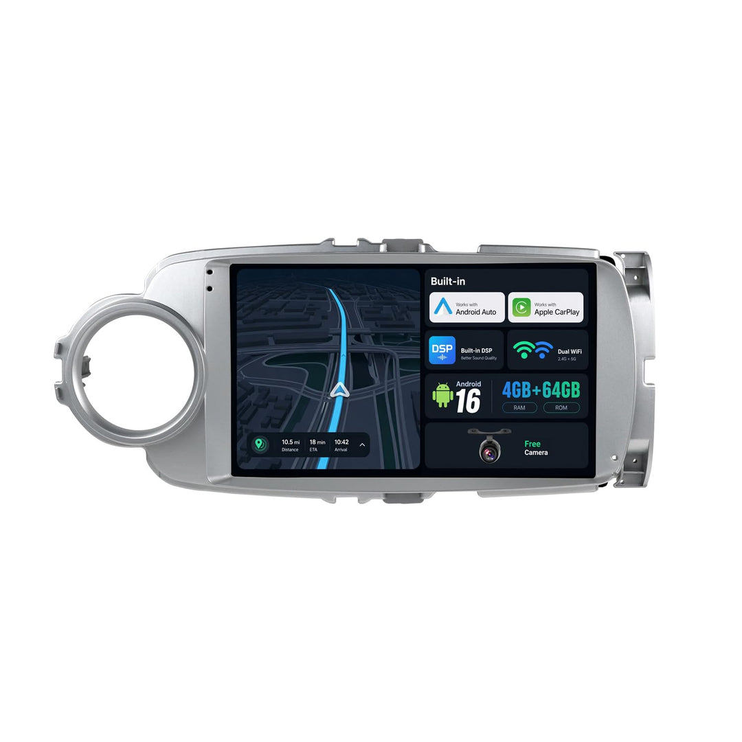Android 16 Autoradio Passt für Toyota Yaris GRMN (2012-2017) - Eingebautes CarPlay Android Auto - KO
