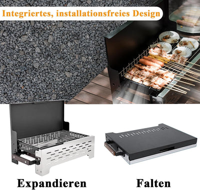 BIBEMOROL Camping Grill Holzkohle Klappbar Klappgrill Holzkohlegrill Outdoor-Grill - Kompakter & Lei