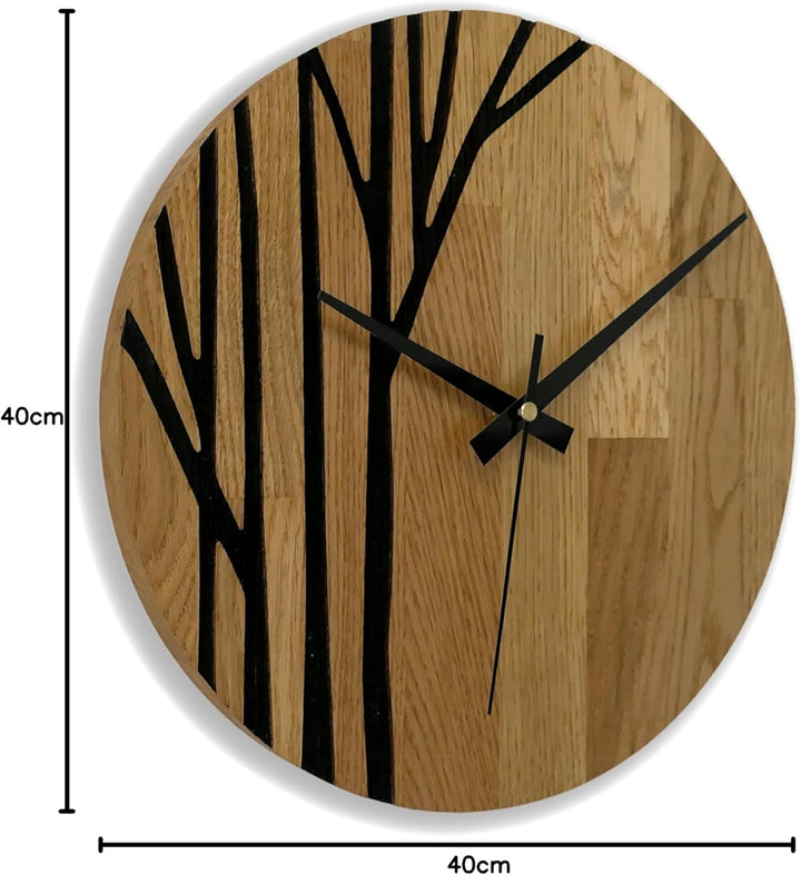 SENTOP Wanduhr aus Holz, Wanduhr aus Eiche, Moderne Wanduhr, Heimdekoration, Wanduhr aus echtem Eich