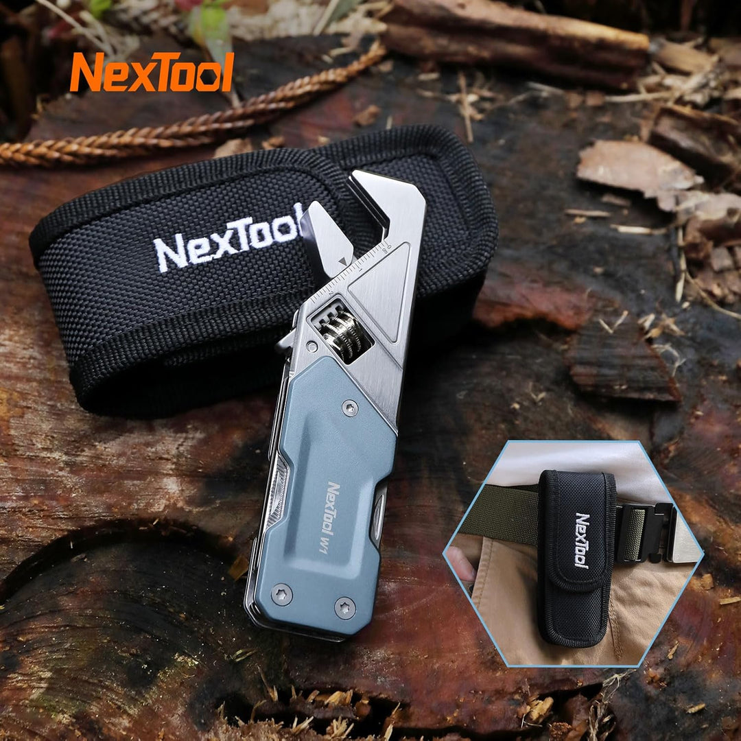 NexTool W1 MultiTool, 6 IN 1 Rollgabelschlüssel Multitool Werkzeug Multi Tool Faltbare Zange mit Nyl