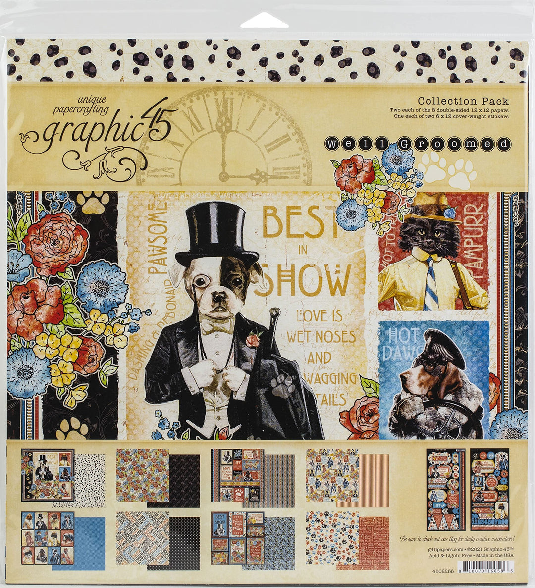 Graphic 45 Collection Pack 12"X12"-Well Groomed -G4502266