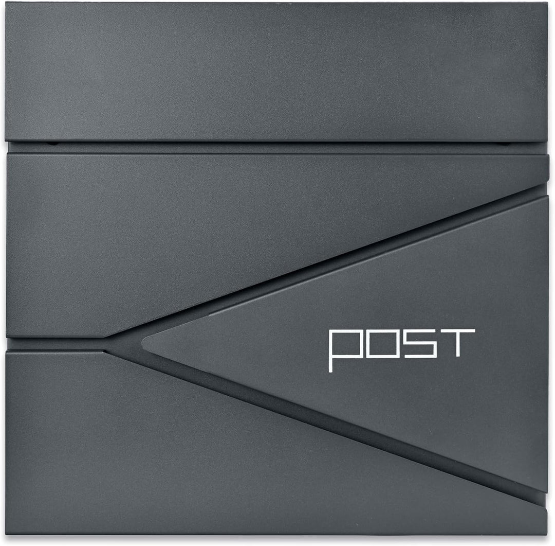 Verda Briefkasten mit Zeitungsfach, Postkasten Designer Wandbriefkasten mit Edelstahl, Schloss unter