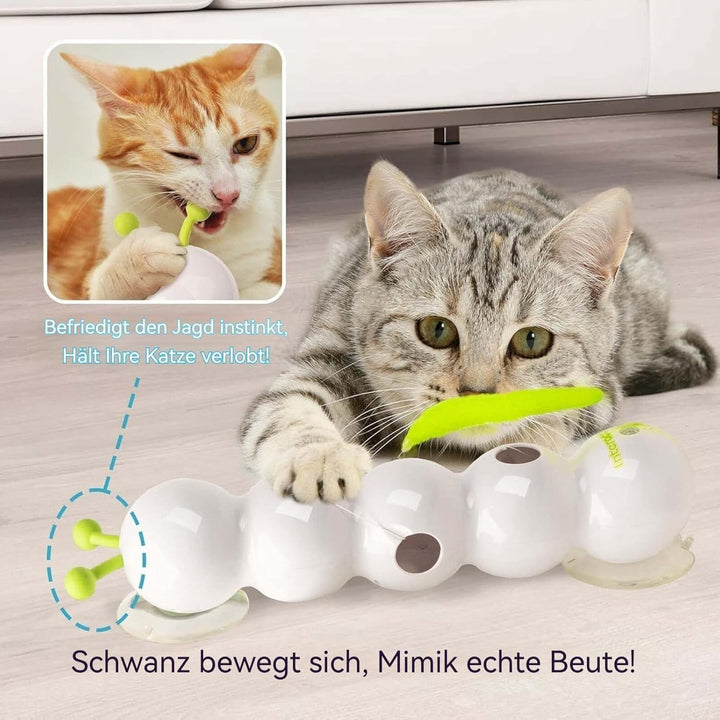 Dandin Wuselwurm Katzenspielzeug,Wusel Wurm Katzenspielzeug Mit Saugnapf,Elektrisch Katzenspielzeug