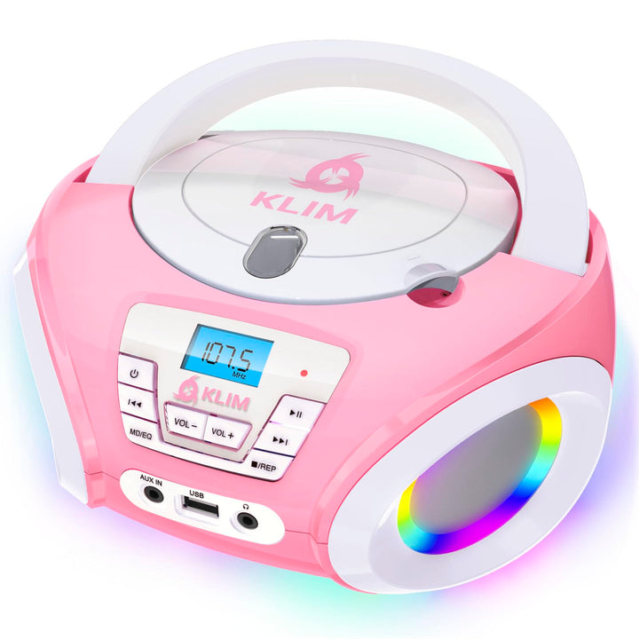 KLIM Candy Kids CD Player für Kinder - NEU - UKW-Radio - Inklusive Batterien - Rosa - Boombox tragba