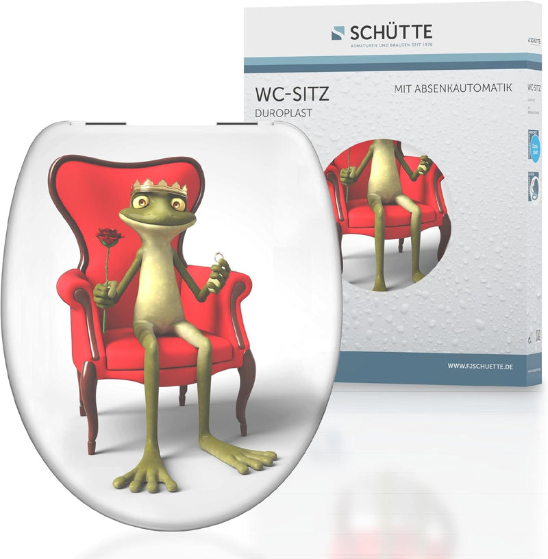 SCHÜTTE 82190 Duroplast WC-Sitz FROG KING mit Absenkautomatik,, Frog King